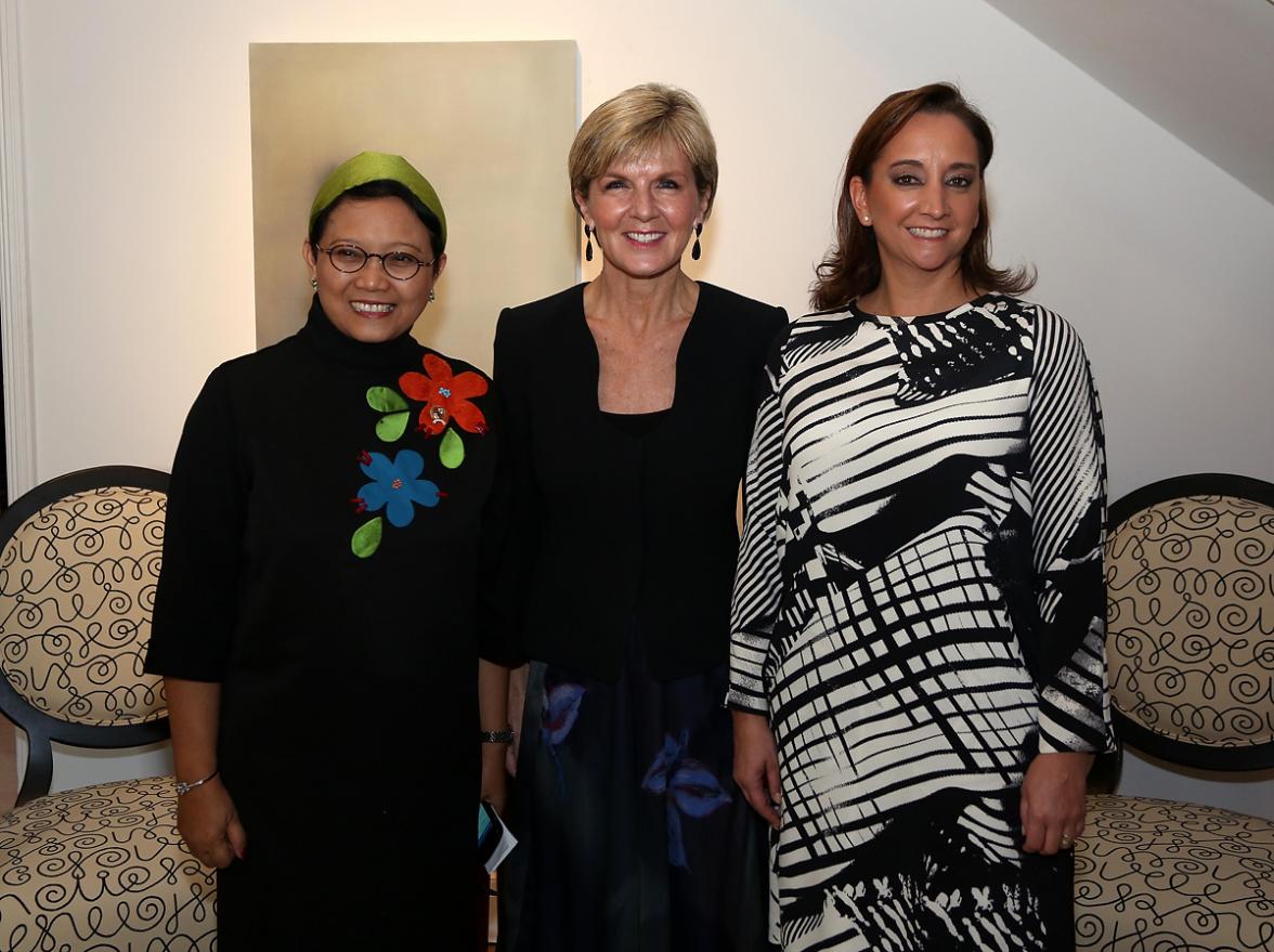 Australian Foreign Minister Julie Bishop hosts a breakfast meeting of the MIKTA Foreign Ministers at the Ambassadors residence in New York, Saturday September 26, 2015. photo by Trevor Collens/DFAT