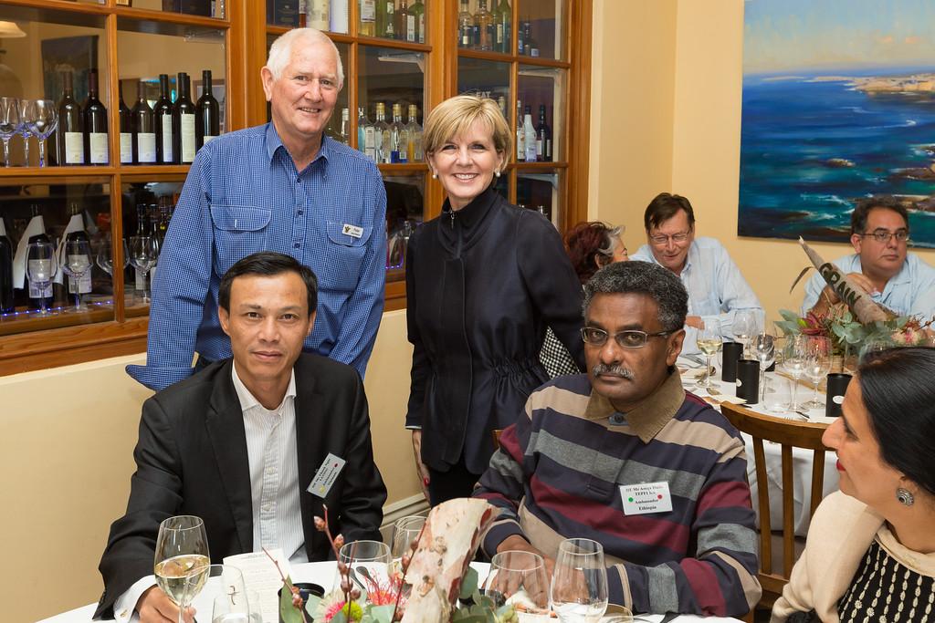 Foreign Minister Julie Bishop with Penneshow Hotel Manager and Ambassadors for Vietnam, Ethiopia and Pakistan High Commissioner.
