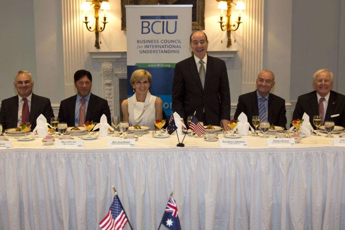Australian Minister for Foreign Affairs Julie Bishop attends a luncheon meeting hosted by the Business Council for International Understanding . photo by Trevor Collens.