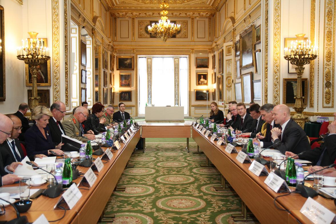 2014 AUKMIN talks get underway at Lancaster House, London. 11 March, 2014.