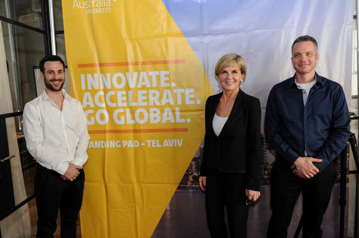 Foreign Minister Bishop at the Australian Landing Pad in Tel Aviv. [Photo: Jorge Novominsky]