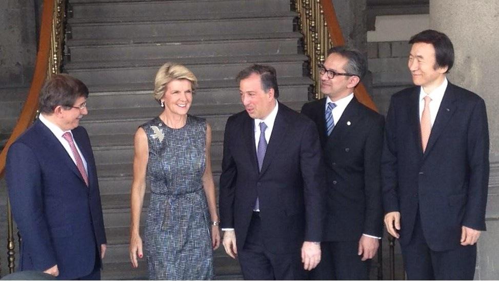 Mexico, Indonesia, Korea, Turkey, Australia - MIKTA Ministers concluding successful meeting. 14 April 2014.