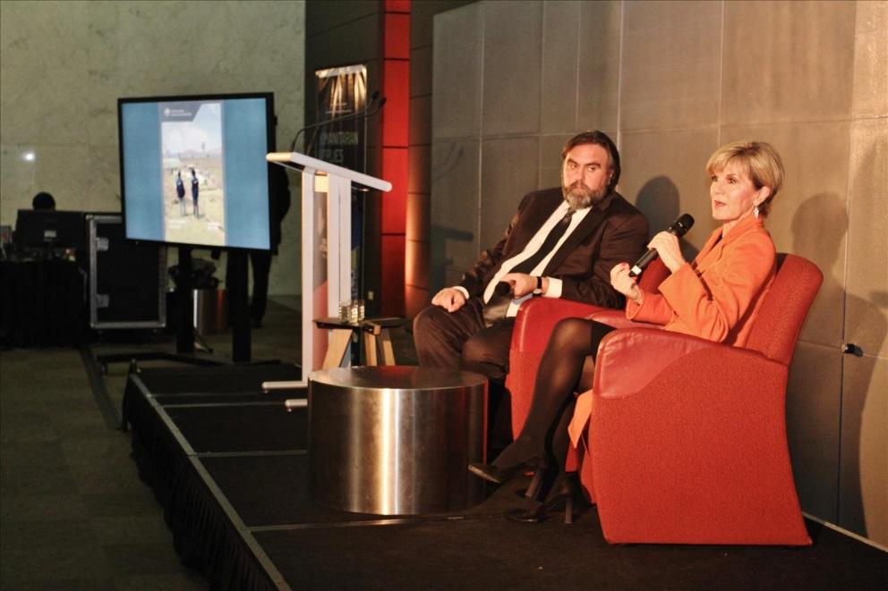 Foreign Minister Julie Bishop takes questions from the audience about Australia’s humanitarian activities. Photo credit: DFAT