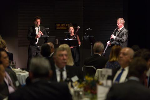 Foreign Minister Julie Bishop with members of the Adelaide Symphony Orchestra. 