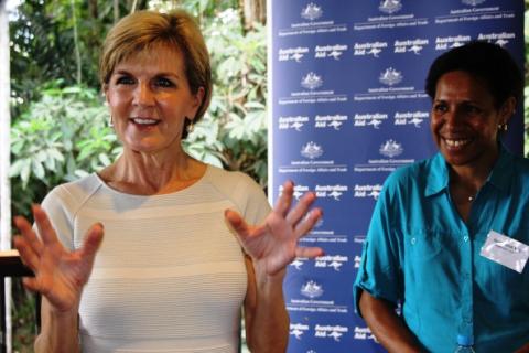 Foreign Minister Bishop at the Kumul Gamechangers morning tea.