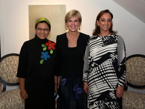 Australian Foreign Minister Julie Bishop hosts a breakfast meeting of the MIKTA Foreign Ministers at the Ambassadors residence in New York, Saturday September 26, 2015. photo by Trevor Collens/DFAT