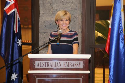 Foreign Minister Julie Bishop delivers address at the launch of the Philippine Business Coalition for Women’s Empowerment in Manila, March 2017. Photo credit: DFAT/Mark Alvarez