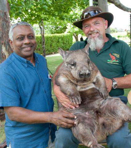 K.V. Bhagirath, Secretary-General of IORA pats a wombat at Sandalford Winery in WA’s Swan Valley.

1 November 2013