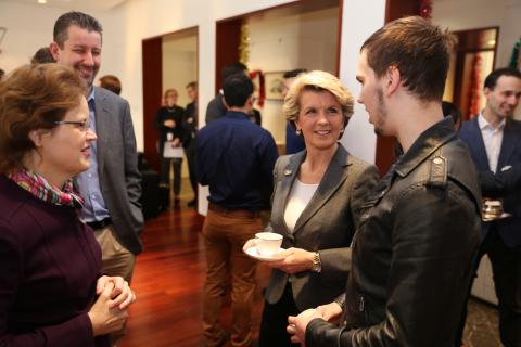 Foreign Minister meets with young Australians living, studying and working in Beijing to discuss New Colombo Plan initiative. December 2013