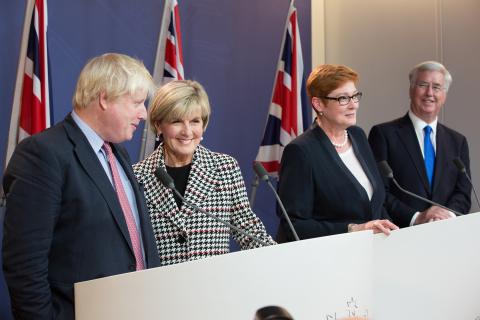 Foreign Minister Julie Bishop arriving at the Demilitarised Zone