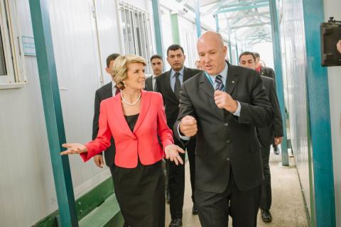Foreign Minister Bishop with Mr Andrew Harper, UNHCR Country Representative in Jordan