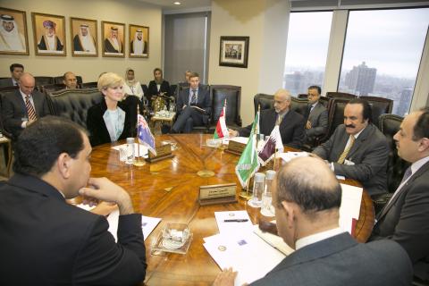 Foreign Minister Julie Bishop meets with members of Gulf Cooperation Council. 29 September 2015.