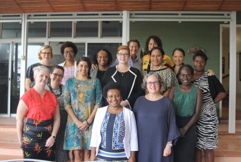 Foreign Minister Marise Payne with PNG women leaders at a breakfast in Port Moresby