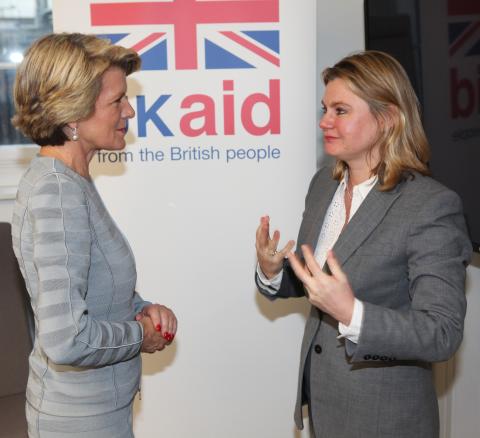 Minister Julie Bishop with UK International Development Secretary, Justine Greening, in London on 12 March, during AUKMIN.