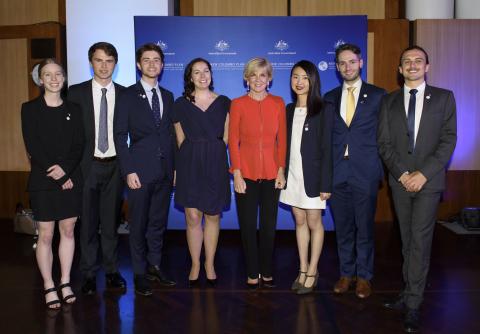 Foreign Minister Julie Bishop with scholars from Monash University