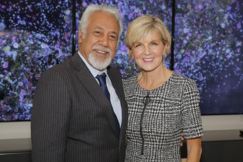 Foreign Minister Julie Bishop meets with Timor-Leste’s Chief Negotiator for Maritime Boundaries, Xanana Gusmão, on the margins of the United Nations General Assembly in New York on 21 September 2017.