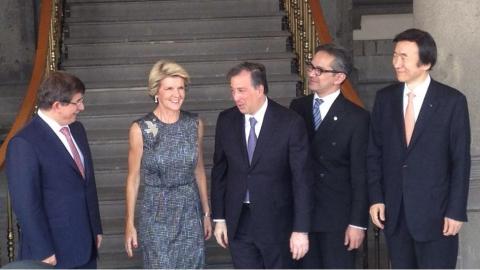 Mexico, Indonesia, Korea, Turkey, Australia - MIKTA Ministers concluding successful meeting. 14 April 2014.