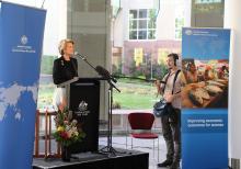 Foreign Minister Bishop delivers remarks at the Welcome Reception for the Ambassador for Women and Girls. 3 March 2014.