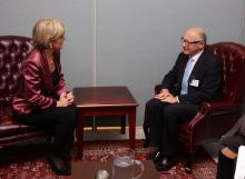 Foreign Minister Julie Bishop meets with HE Hector Marcos Timerman, Minister of Foreign Affairs and Worship of the Argentine Republic,  at the United Nations in New York, on 22 September 2014. (Trevor Collens/DFAT).