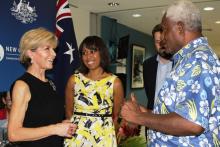 Minister Bishop at the official launch of the New Colombo Plan and alumni reception at the Australian High Commission in Port Moresby.
