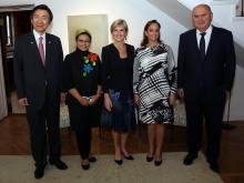Australian Foreign Minister Julie Bishop hosts a breakfast meeting of the MIKTA Foreign Ministers at the Ambassadors residence in New York, Saturday September 26, 2015. photo by Trevor Collens/DFAT