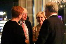 Foreign Minister Julie Bishop is interviewed by former Australia Awards winner and Jakarta Post editor Ati Nurbaiti at the Australia Awards Leadership Conference in Canberra. 