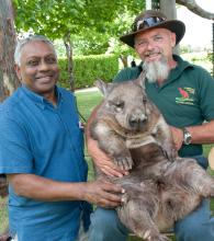 K.V. Bhagirath, Secretary-General of IORA pats a wombat at Sandalford Winery in WA’s Swan Valley.

1 November 2013