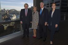 Foreign Minister Julie Bishop, UK Foreign Secretary Boris Johnson, Defence Minister Marise Payne, and UK Defence Secretary Sir Michael Fallon at the AUKMIN IX meeting in Sydney, 27 July 2017.