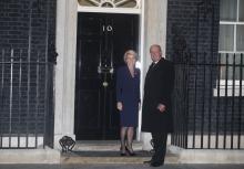 Foreign Minister Julie Bishop and Defence Minister David Johnston arriving at No 10 Downing Street, London to attend a reception on 11 March 2014, during AUKMIN.