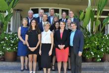 Foreign Minister Julie Bishop with LA Consul-General, Karen Lanyon meet with leading businessmen and businesswomenat the Consul-General's residence in Los Angeles on 8 October, 2015.