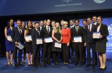 Foreign Minister Julie Bishop and Education Minister Simon Birmingham with the New Colombo Plan 2018 Hong Kong Scholars