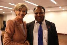 Minister Bishop meets Mr Rimbink Pato, Minister for Foreign Affairs and Immigration, Papua New Guinea at China National Convention Centre - Beijing, 7 November, 2014 