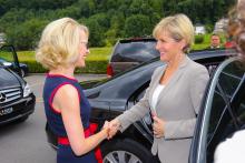 Foreign Minister Julie Bishop meeting Liechtenstein’s Foreign Minister Aurelia Frick in Vaduz, Liechtenstein 12 July 2017.
