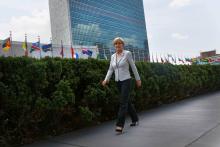 Visit to New York by Minister for Foreign Affairs Julie Bishop, 28 July 2015. Minister Julie Bishop arrives at UN Headquarters. photo by Trevor Collens