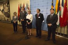Visit to New York by Minister for Foreign Affairs Julie Bishop, 29 July 2015. Minister for Foreign Affairs Julie Bishop and representatives of Malaysia Belgium, Ukraine, and the Netherlands, members of the Joint Investigative Team (JIT) Minister's Caucus