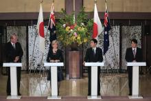 Australia-Japan 2+2 Foreign and Defence Ministers' Consultations Joint Press Conference Tokyo 11 June with Senator the Hon David Johnston, Minister for Defence, the Hon Julie Bishop MP, Minster for Foreign Affairs, Japanese Foreign Minister the Hon Fumio 